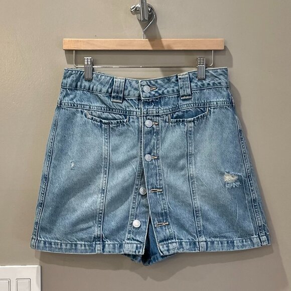 Free People Light Blue Denim Skort - Picture 7 of 16